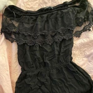 Off the shoulder black romper